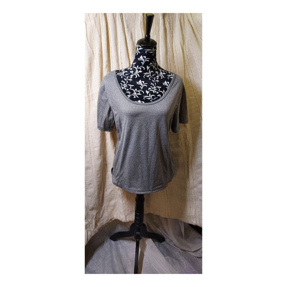 Sweet Choice Lightweight Grey Active Wear Tee with Mesh Racer Back Size 1X